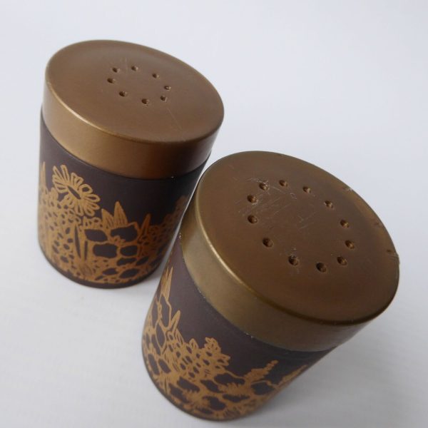 Hornsea salt & pepper pots, shakers, cruet. Lancaster Vitramic gold flowers, 70s - Image 8