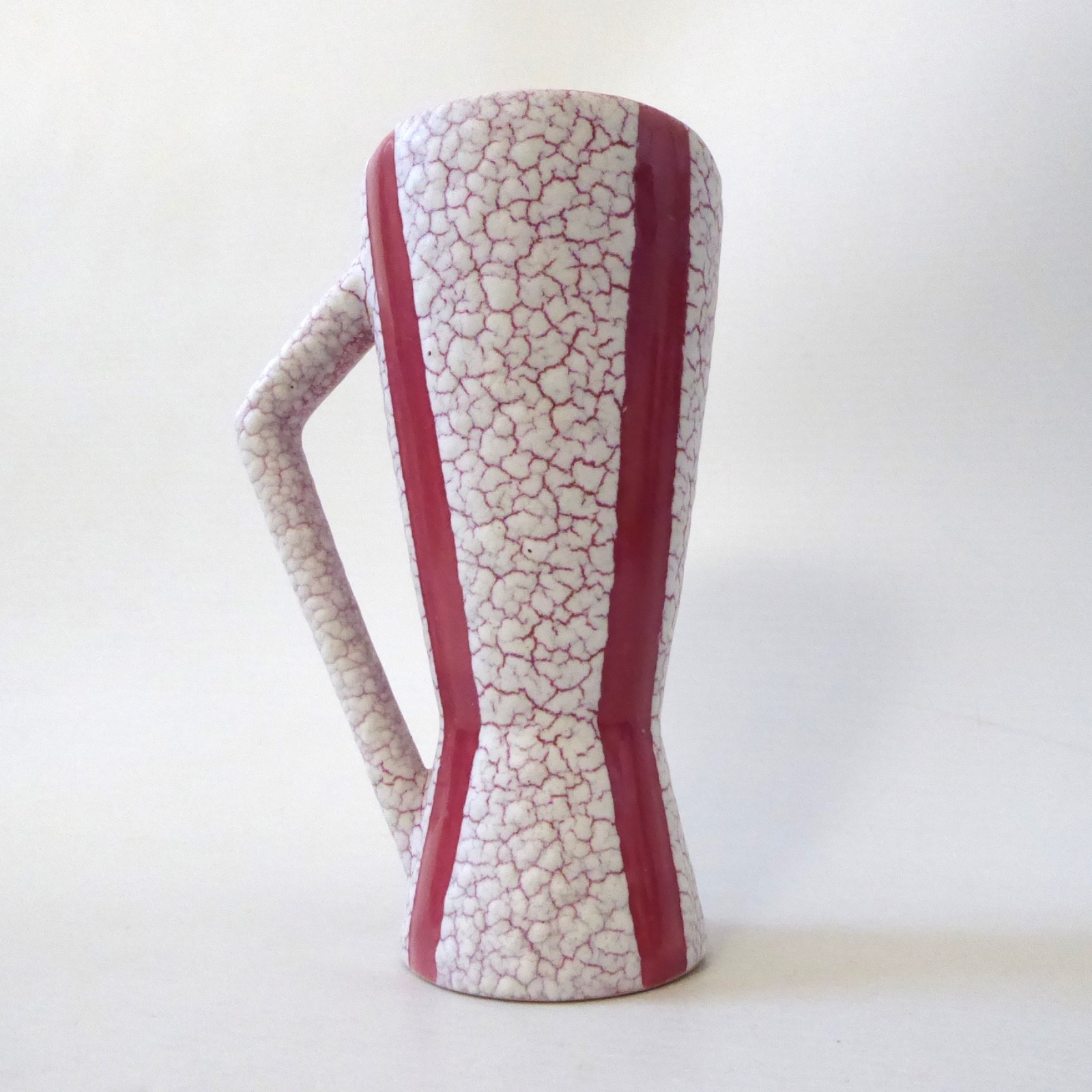 Jopeko Keramik West German pottery red crackle shrink glaze vintage vase 5" pot - Image 4