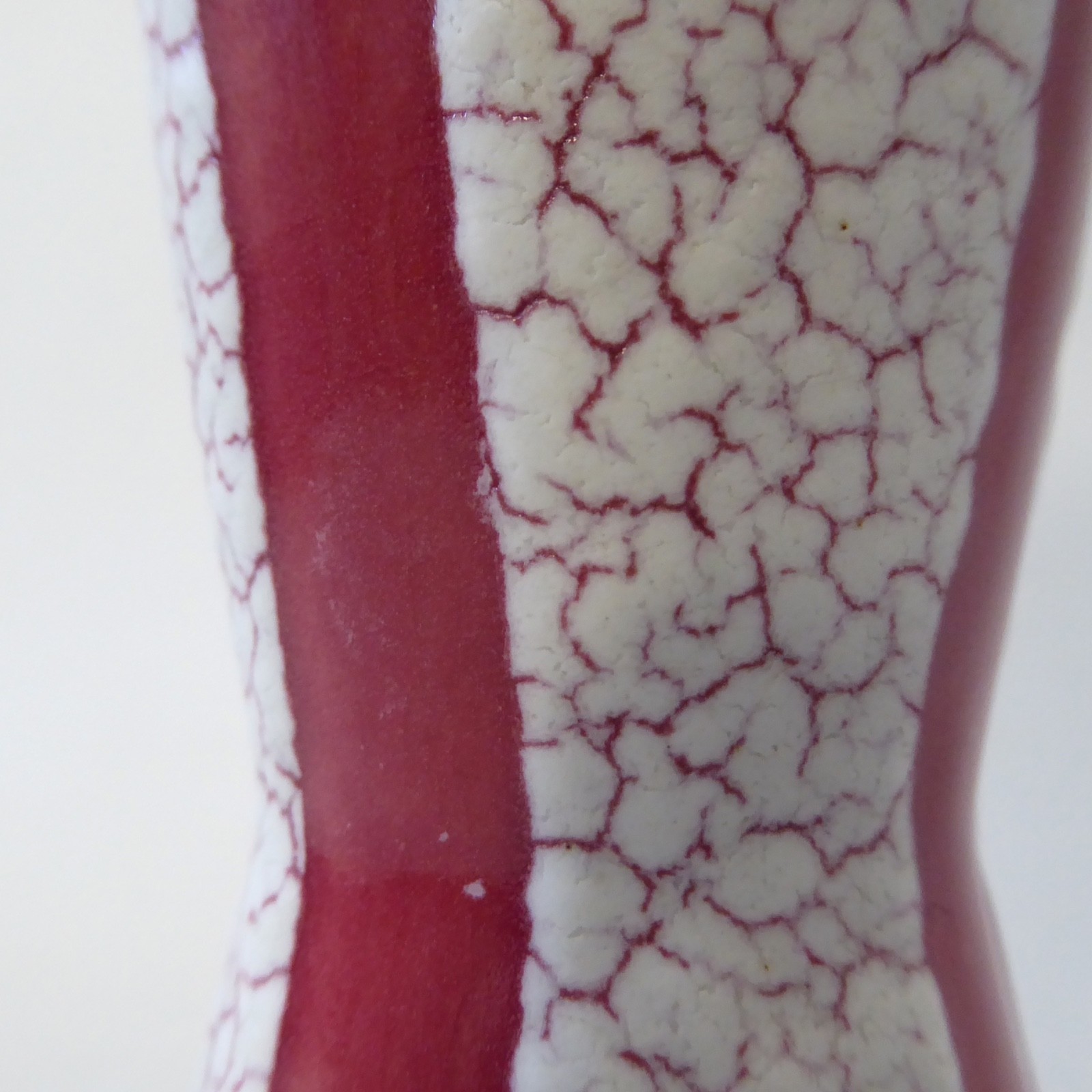Jopeko Keramik West German pottery red crackle shrink glaze vintage vase 5" pot - Image 6