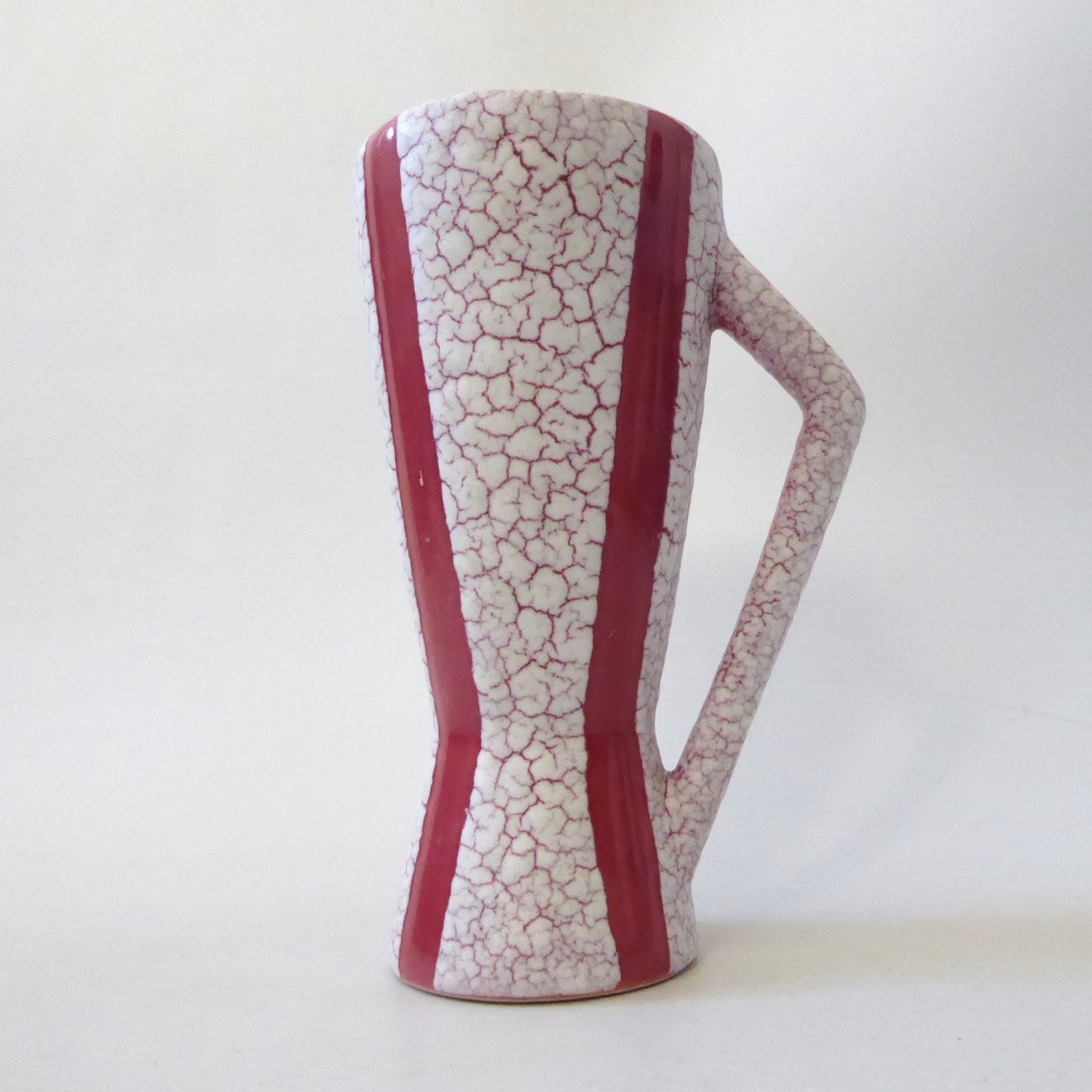 Jopeko Keramik West German pottery red crackle shrink glaze vintage vase 5" pot