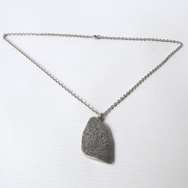 Jorgen Jensen Danish vintage pewter jelling stone rune pendant & necklace, 419 - Image 3