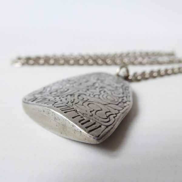 Jorgen Jensen Danish vintage pewter jelling stone rune pendant & necklace, 419 - Image 7