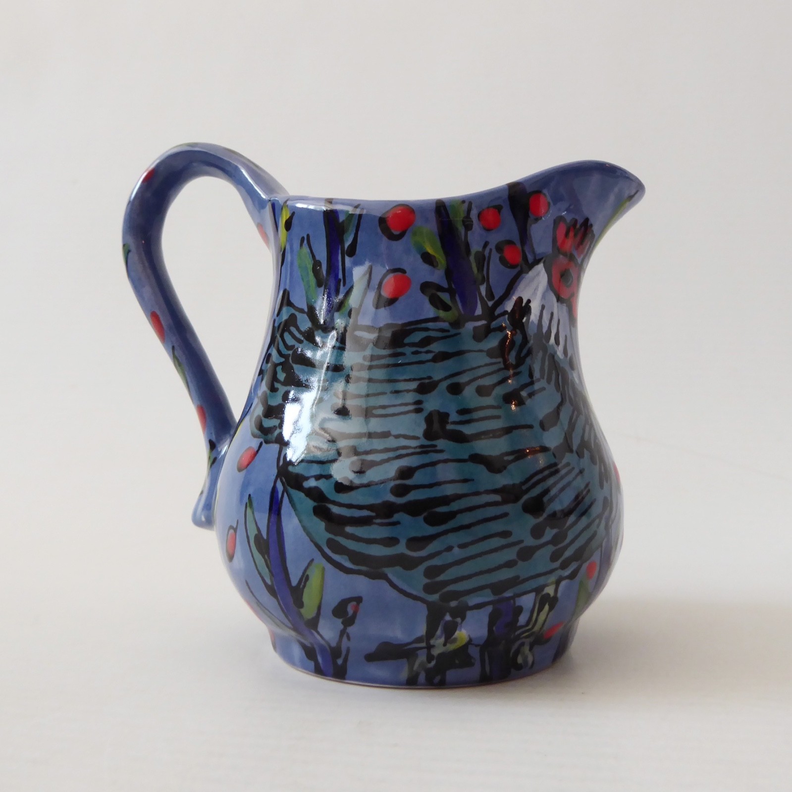 Katherine Barney Elsing Norfolk studio pottery ceramic milk cream jug: chicken - Image 8