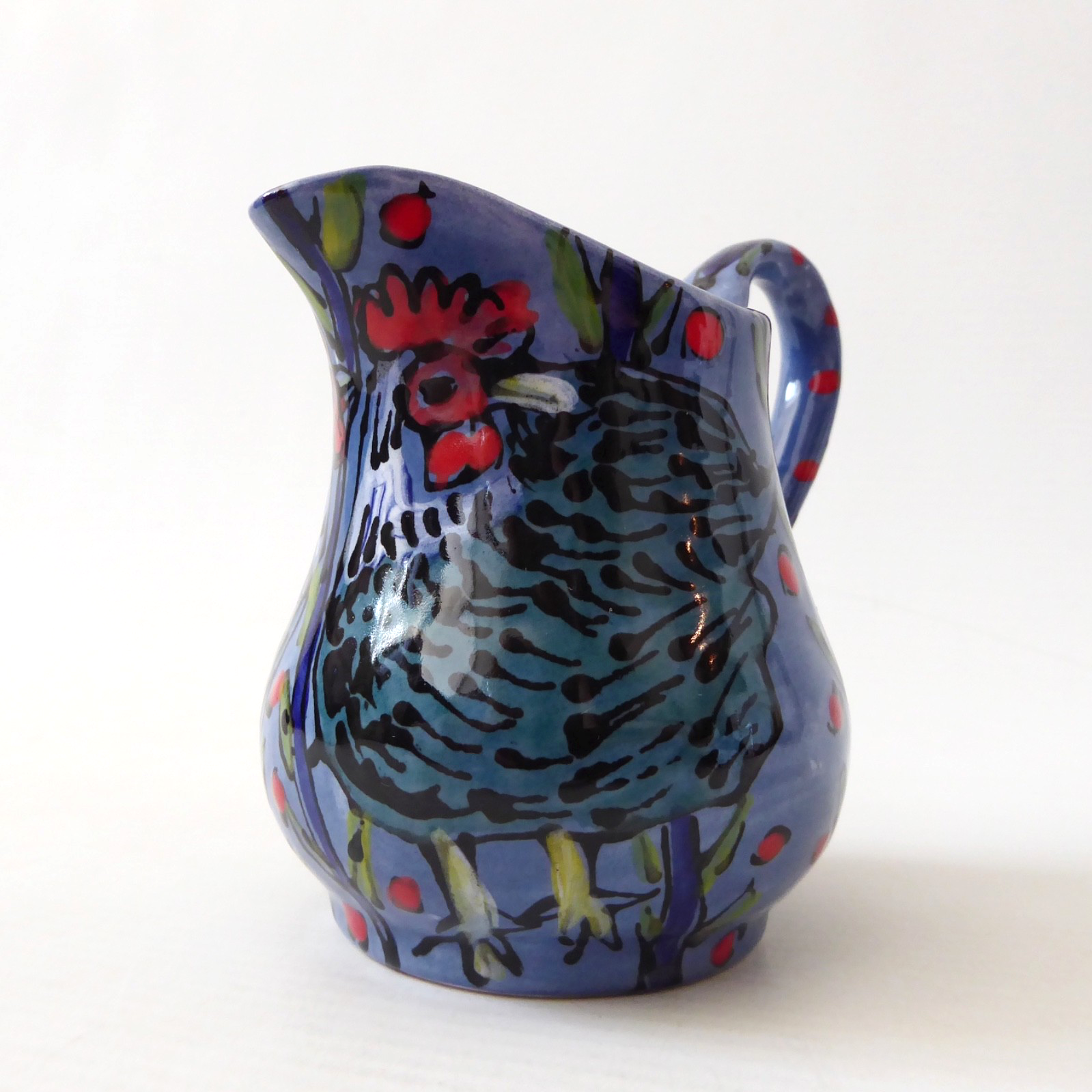 Katherine Barney Elsing Norfolk studio pottery ceramic milk cream jug: chicken