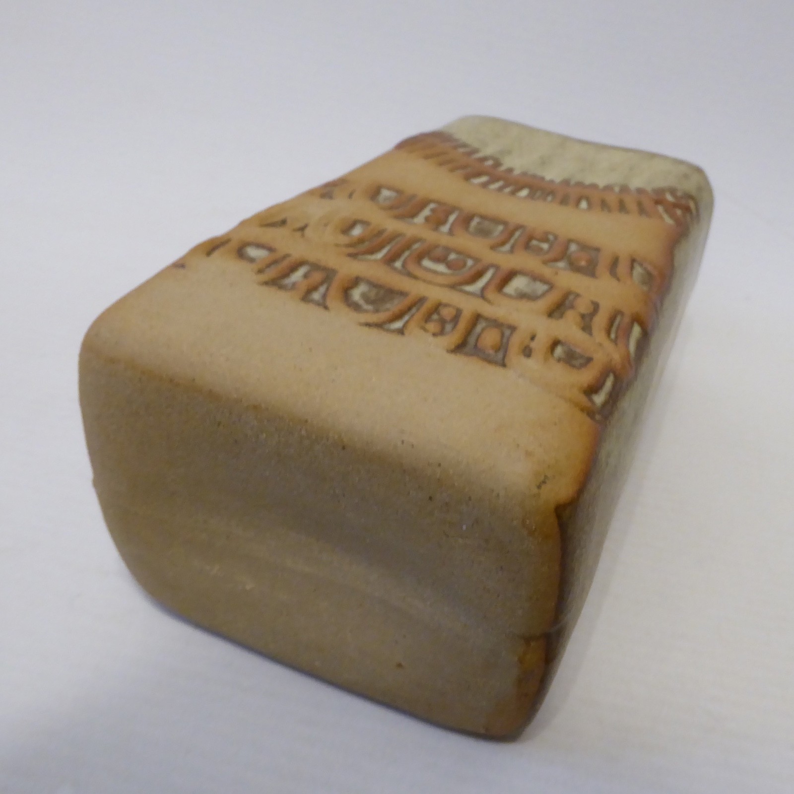 Louis Hudson studio pottery slab vase, rectangular clay, vintage 1970s retro - Image 7