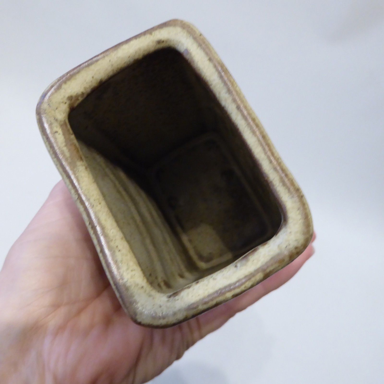 Louis Hudson studio pottery slab vase, rectangular clay, vintage 1970s retro - Image 9