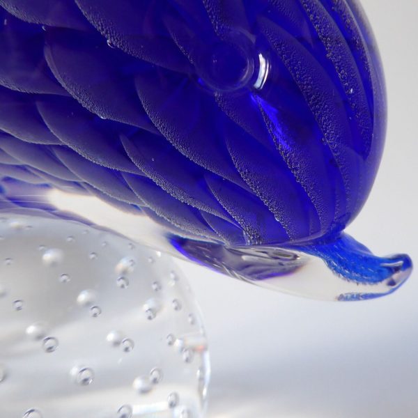 Lovely sfumato blue art glass dolphin figurine ornament + controlled bubble ball - Image 9