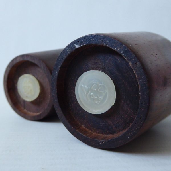 Lundtofte 7" tall stainless steel & rosewood Danish salt pepper pots shakers A&B - Image 13