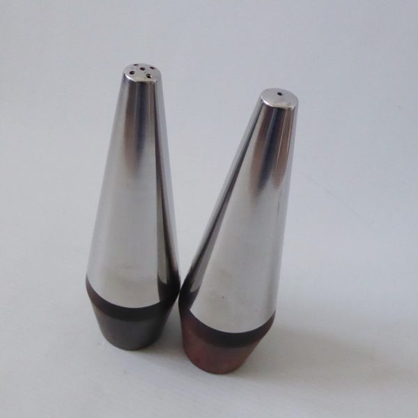Lundtofte 7" tall stainless steel & rosewood Danish salt pepper pots shakers A&B - Image 7