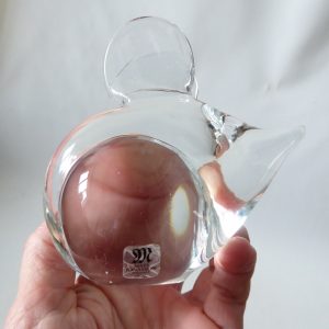 Maleras Sweden Mats Jonasson full crystal glass mouse figurine paperweight vintg