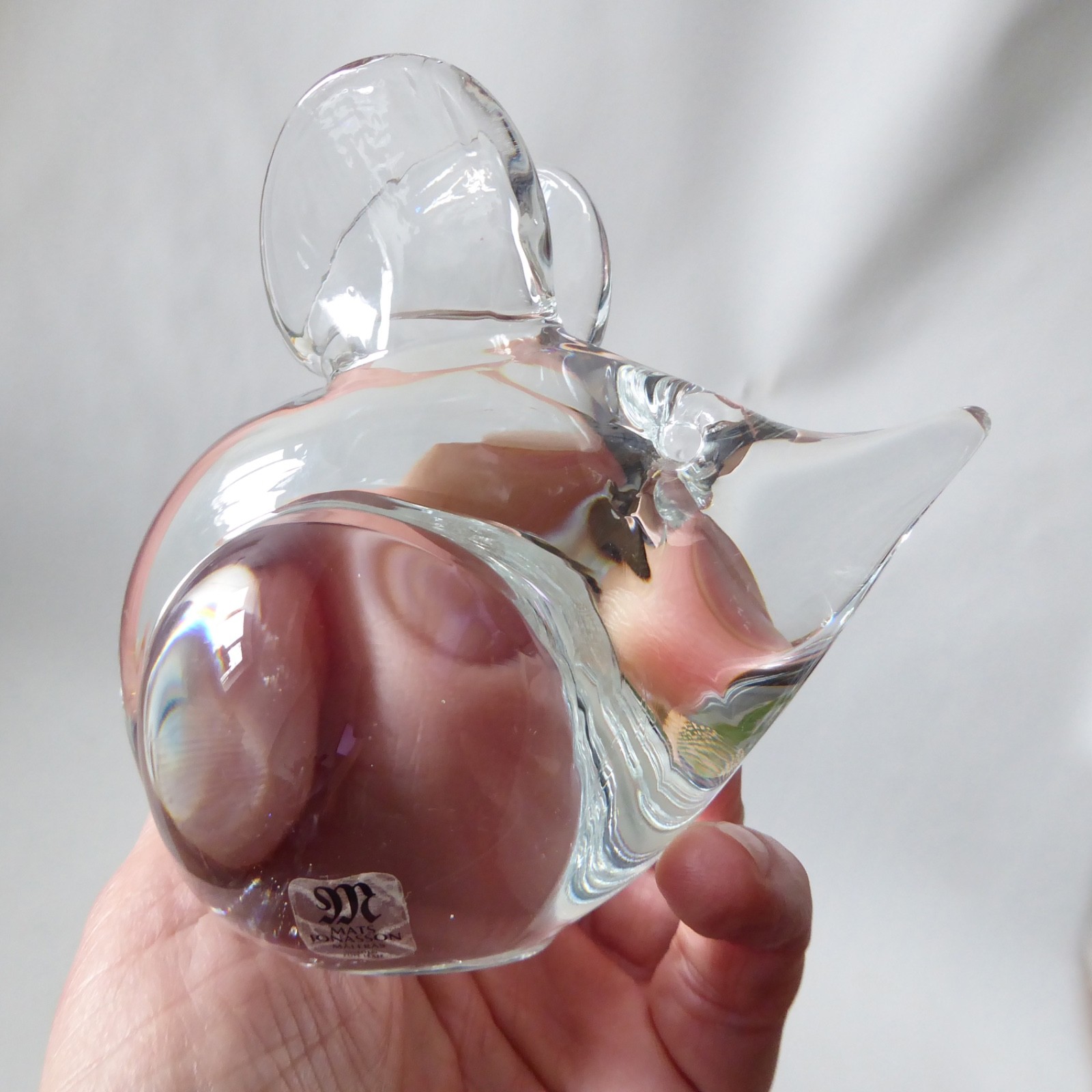 Maleras Sweden Mats Jonasson full crystal glass mouse figurine paperweight vintg - Image 5