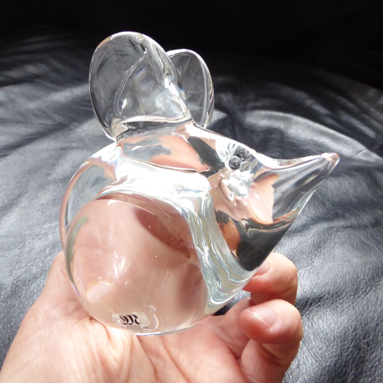 Maleras Sweden Mats Jonasson full crystal glass mouse figurine paperweight vintg - Image 6