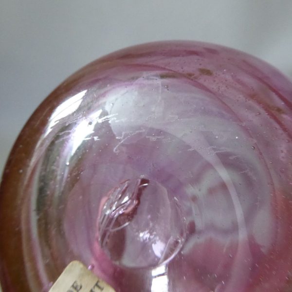 Michael Harris signed rare '73 Isle of Wight glass attenuated bottle Pink Swirls - Image 15
