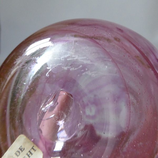 Michael Harris signed rare '73 Isle of Wight glass attenuated bottle Pink Swirls - Image 16