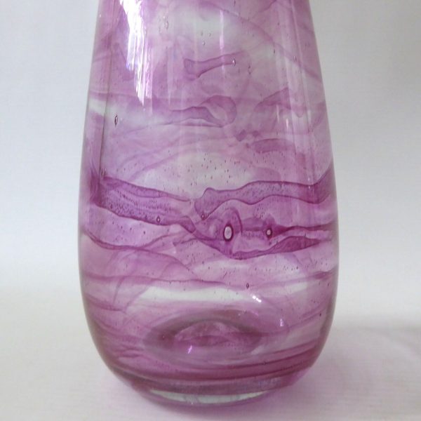 Michael Harris signed rare '73 Isle of Wight glass attenuated bottle Pink Swirls - Image 5