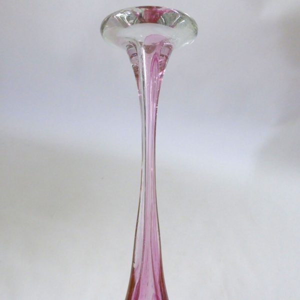 Michael Harris signed rare '73 Isle of Wight glass attenuated bottle Pink Swirls - Image 6