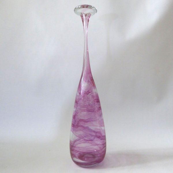 Michael Harris signed rare '73 Isle of Wight glass attenuated bottle Pink Swirls - Image 8
