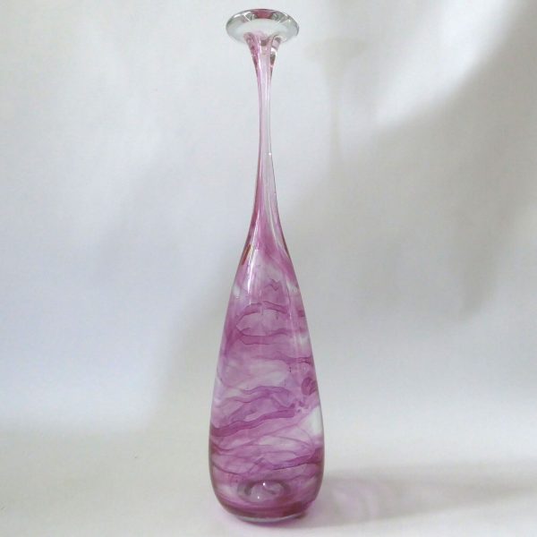 Michael Harris signed rare '73 Isle of Wight glass attenuated bottle Pink Swirls - Image 9