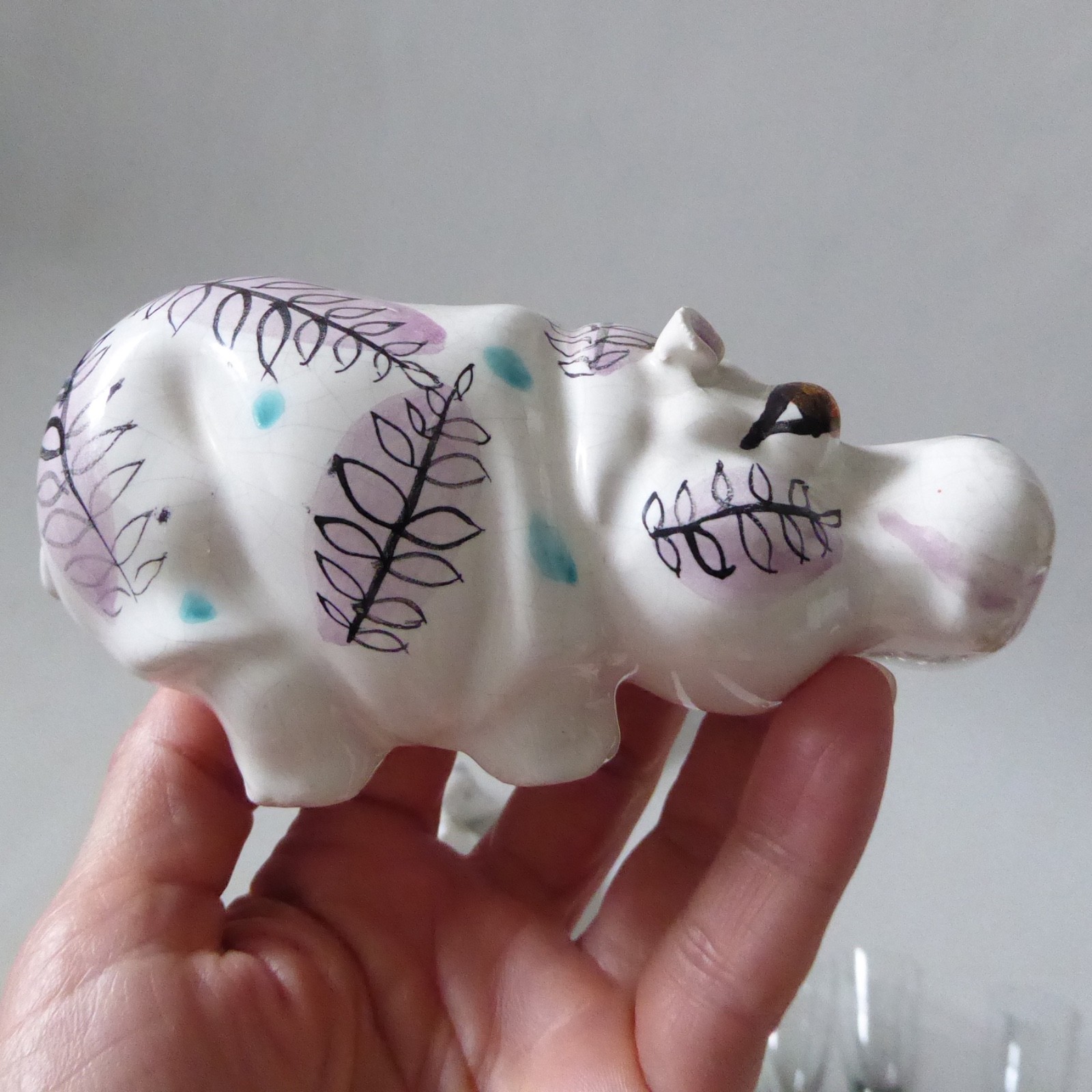 Mid century modern ceramic animals: cat, poodle & hippo. Prob. Italian 1950s 60s - Image 12