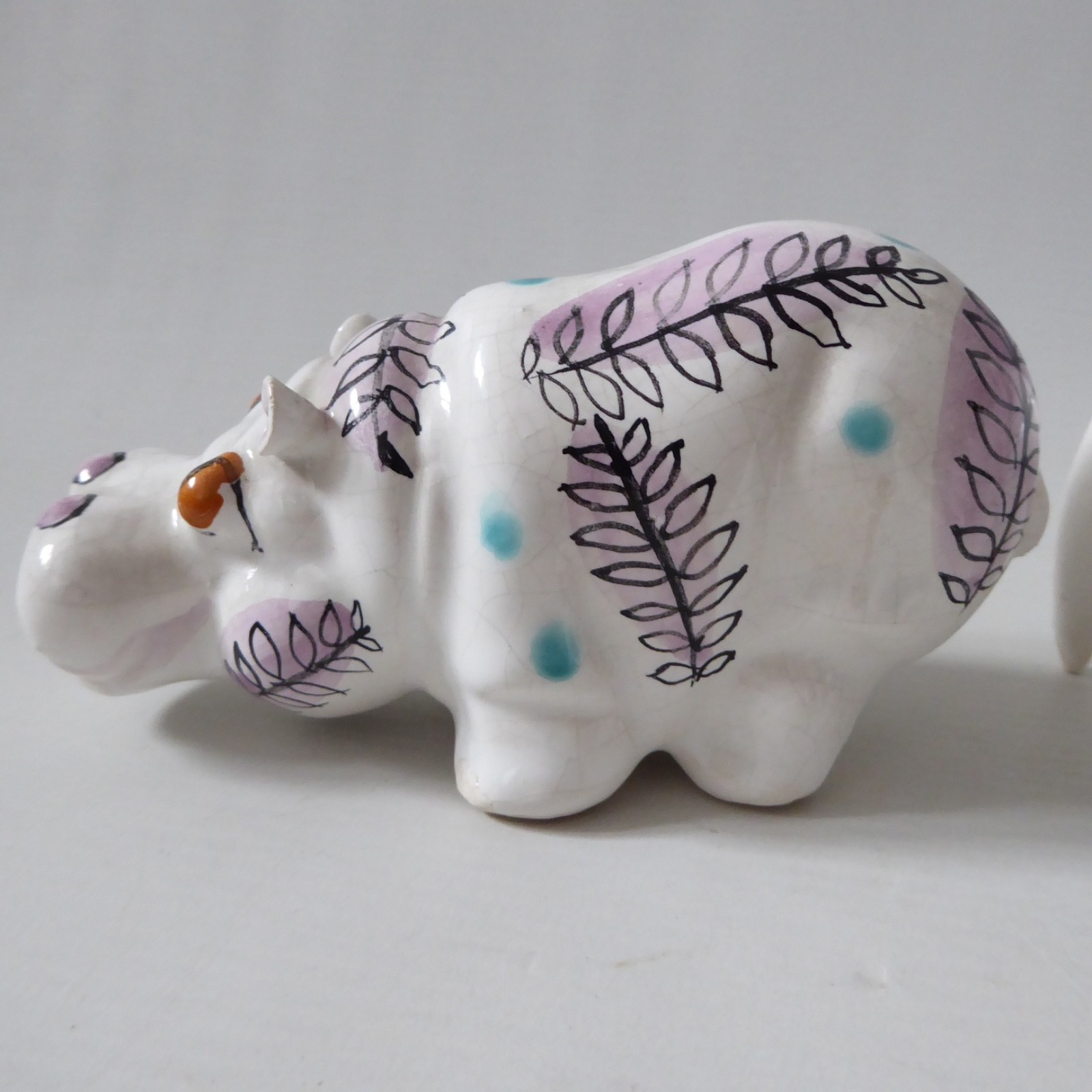 Mid century modern ceramic animals: cat, poodle & hippo. Prob. Italian 1950s 60s - Image 13