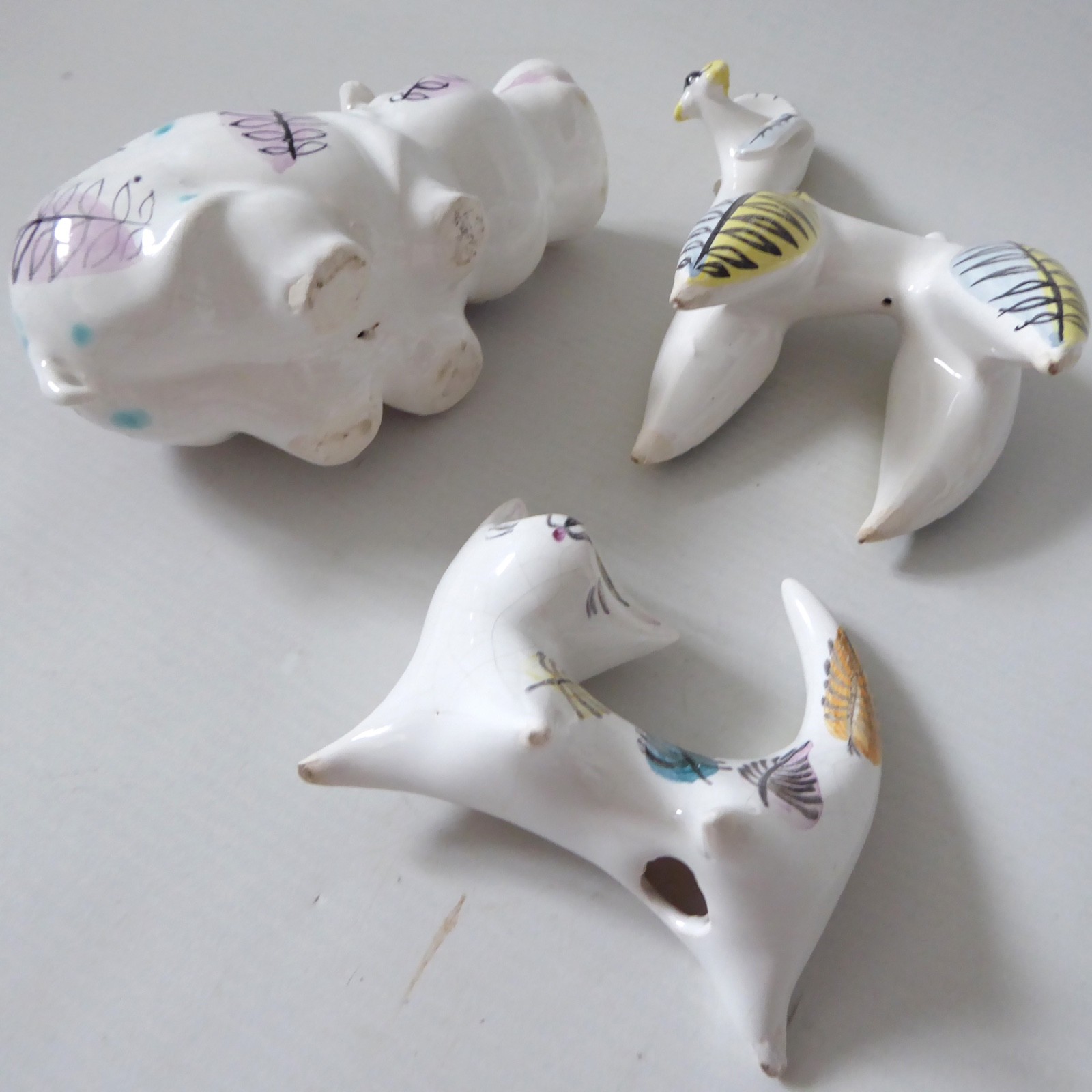 Mid century modern ceramic animals: cat, poodle & hippo. Prob. Italian 1950s 60s - Image 19