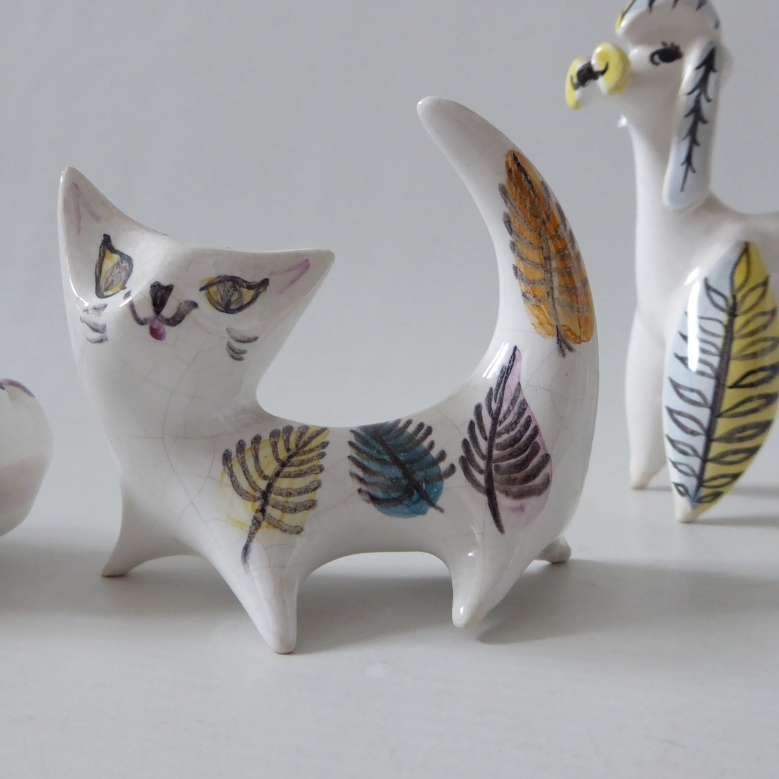 Mid century modern ceramic animals: cat, poodle & hippo. Prob. Italian 1950s 60s - Image 4