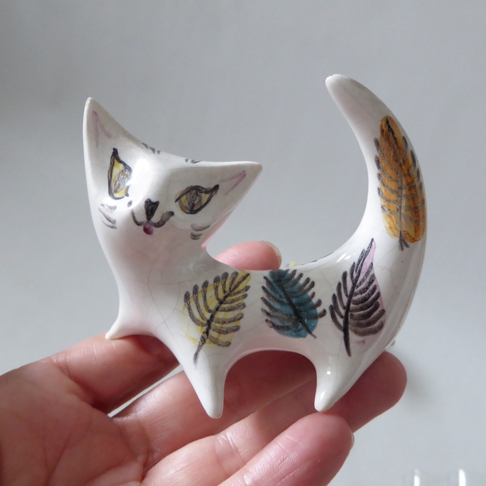 Mid century modern ceramic animals: cat, poodle & hippo. Prob. Italian 1950s 60s - Image 5