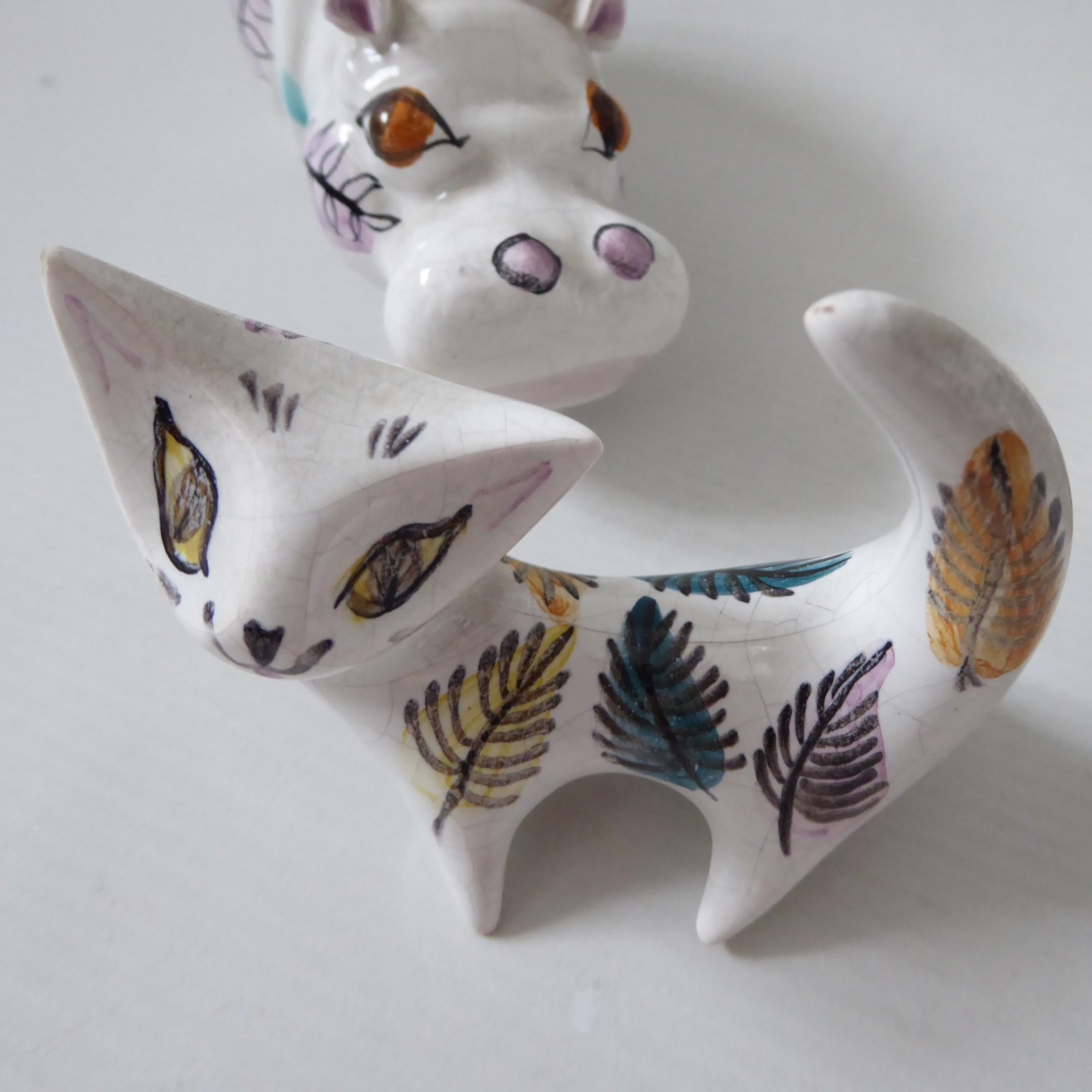 Mid century modern ceramic animals: cat, poodle & hippo. Prob. Italian 1950s 60s - Image 6