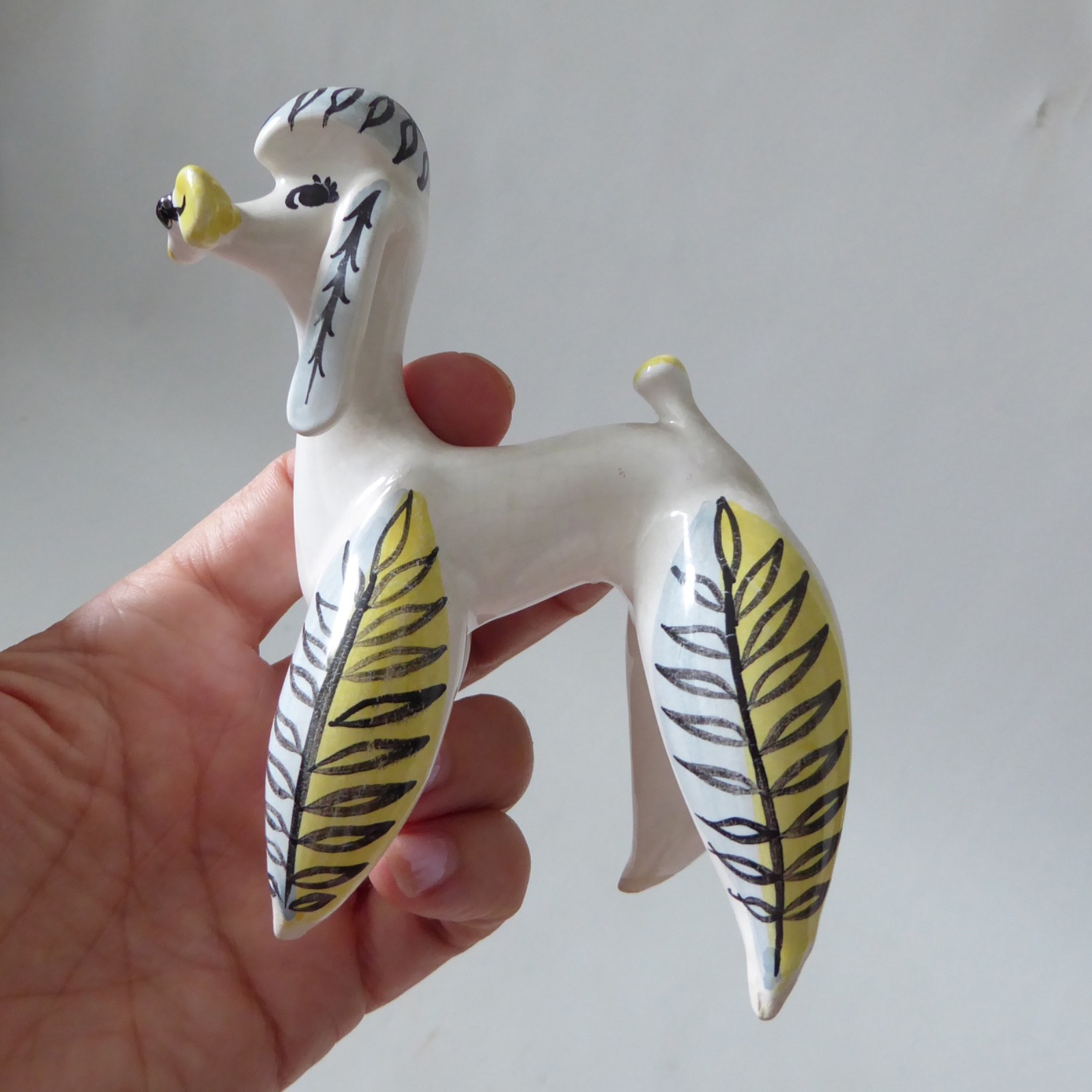Mid century modern ceramic animals: cat, poodle & hippo. Prob. Italian 1950s 60s - Image 9