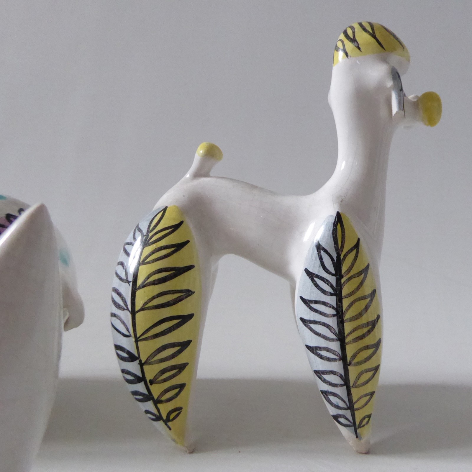 Mid century modern ceramic animals: cat, poodle & hippo. Prob. Italian 1950s 60s - Image 10