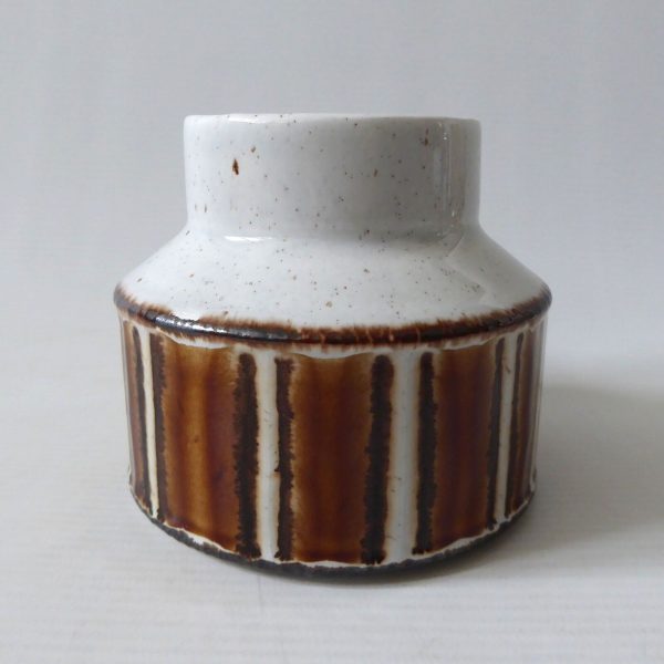 Midwinter Stonehenge Earth sugar bowl brown stripes. 1970s retro ceramic pottery - Image 3