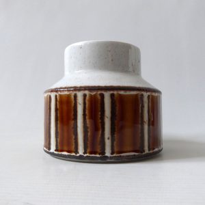 Midwinter Stonehenge Earth sugar bowl brown stripes. 1970s retro ceramic pottery