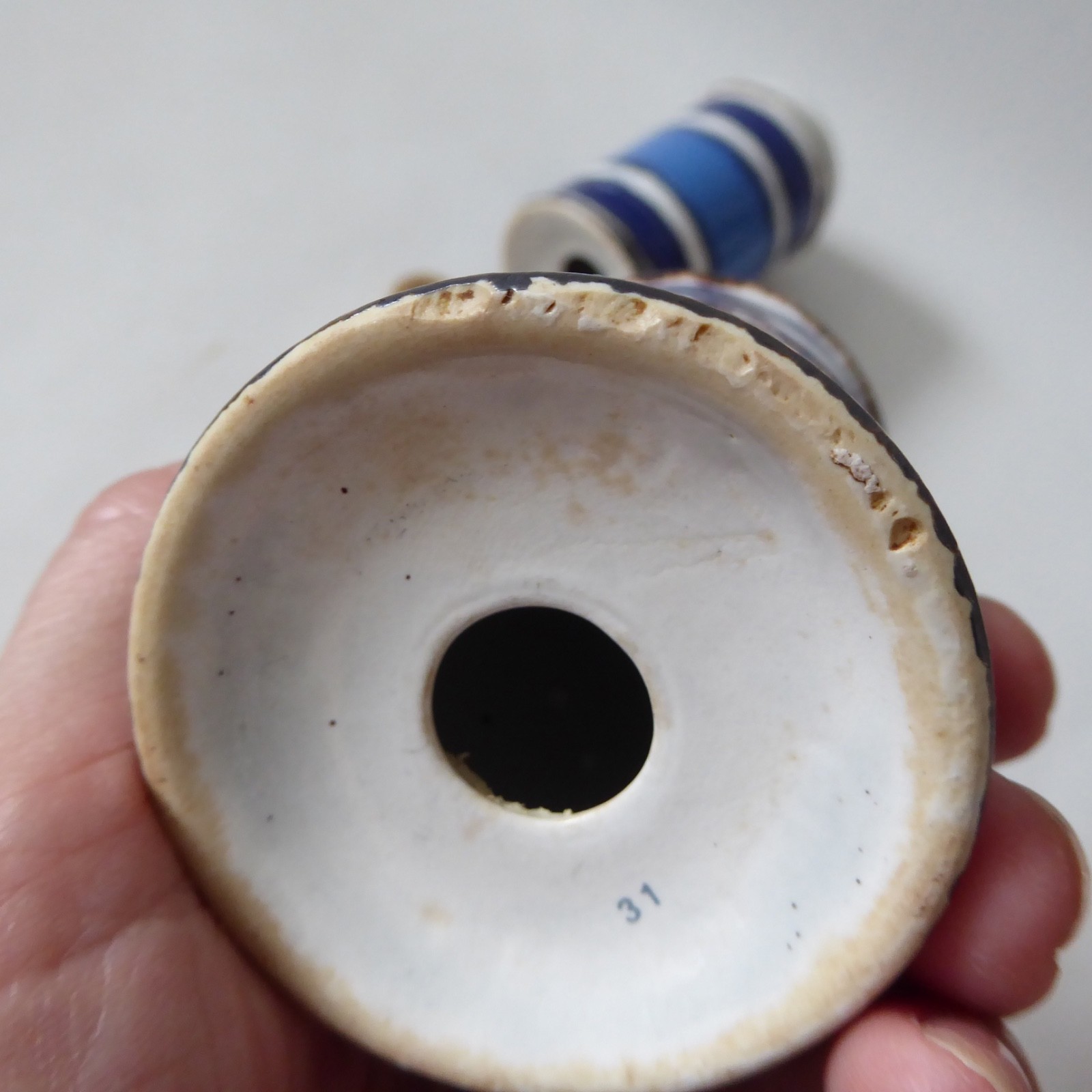 Midwinter Stonehenge Moon salt & pepper shakers pots, blue striped Creation. 70s - Image 10