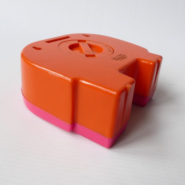 Pink & orange elephant plastic money box. Vintage retro 1960s 1970s piggy bank - Image 15