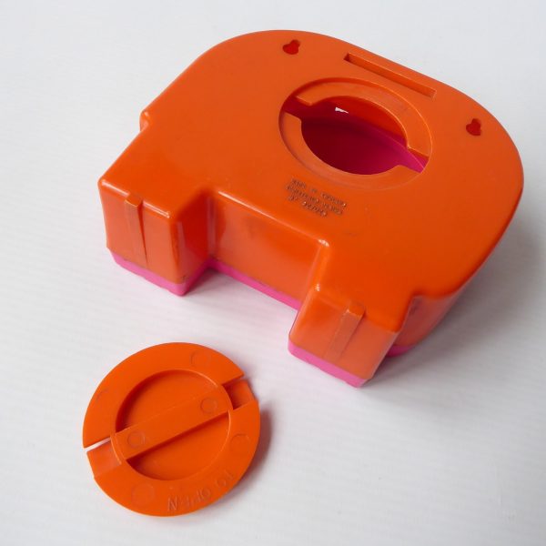 Pink & orange elephant plastic money box. Vintage retro 1960s 1970s piggy bank - Image 17