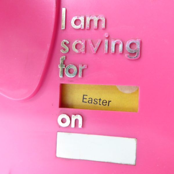 Pink & orange elephant plastic money box. Vintage retro 1960s 1970s piggy bank - Image 4