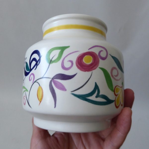 Poole Pottery table lamp base bird flora traditional. Signed LE3 vintage ceramic - Image 6