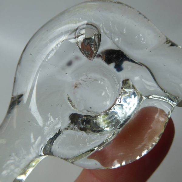 Pukeberg crystal art glass hoop ring, 4 slim candle holder, Staffon Gellerstedt - Image 12