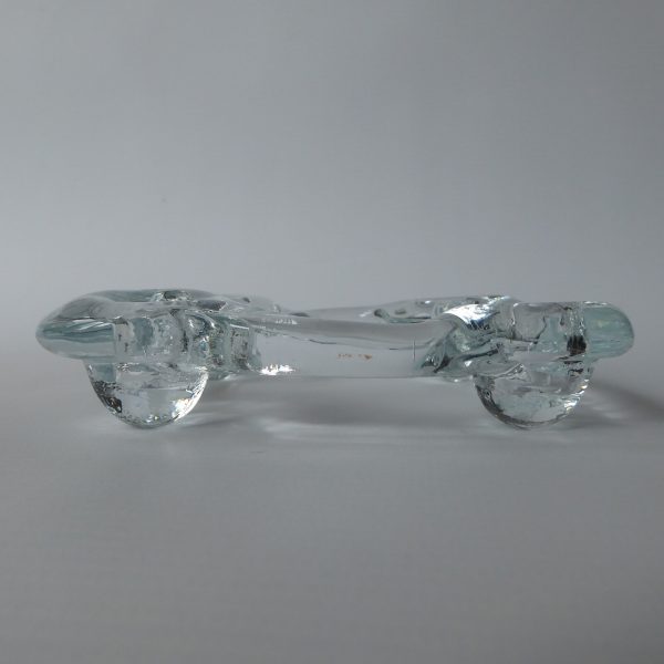 Pukeberg crystal art glass hoop ring, 4 slim candle holder, Staffon Gellerstedt - Image 6