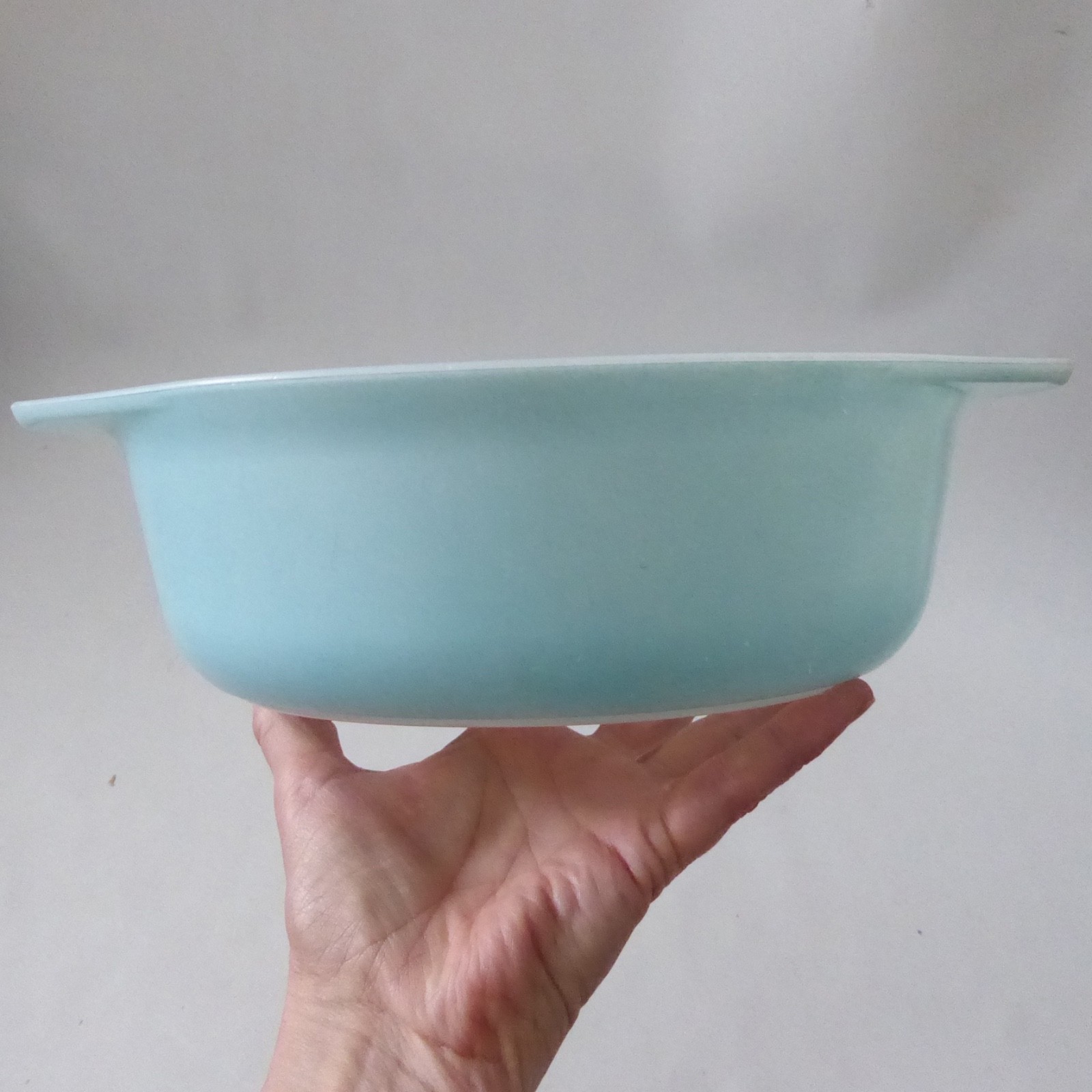 Pyrex JAJ Weardale duck egg blue oval 2220 casserole dish bowl. Vintage 1960s - Image 10