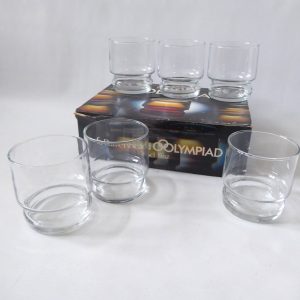 Ravenhead Olympiad, 6 whiskey tumblers glasses + box 26cl 9oz mid-century, retro