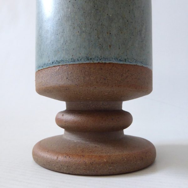 Robin Welch vintage Studio Pottery goblet, blue/green half glazed stoneware 70s - Image 3