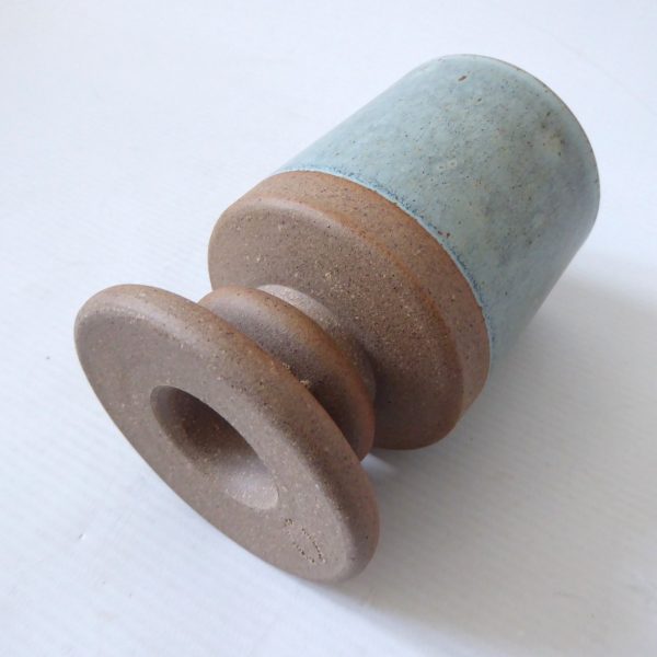Robin Welch vintage Studio Pottery goblet, blue/green half glazed stoneware 70s - Image 6