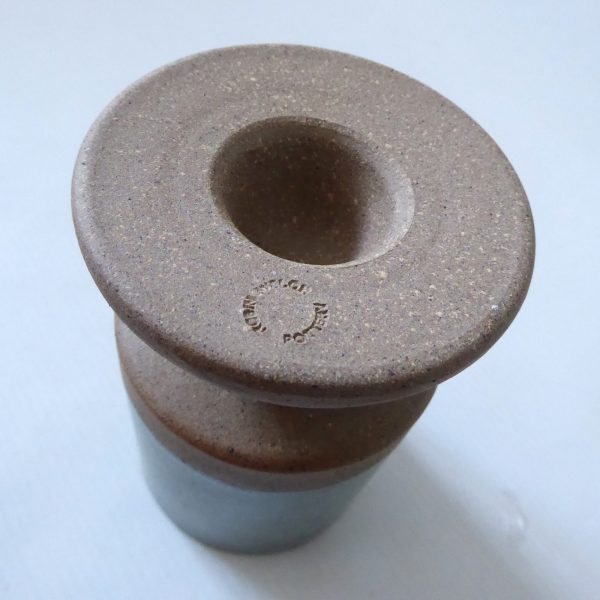 Robin Welch vintage Studio Pottery goblet, blue/green half glazed stoneware 70s - Image 7