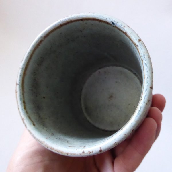 Robin Welch vintage Studio Pottery goblet, blue/green half glazed stoneware 70s - Image 9