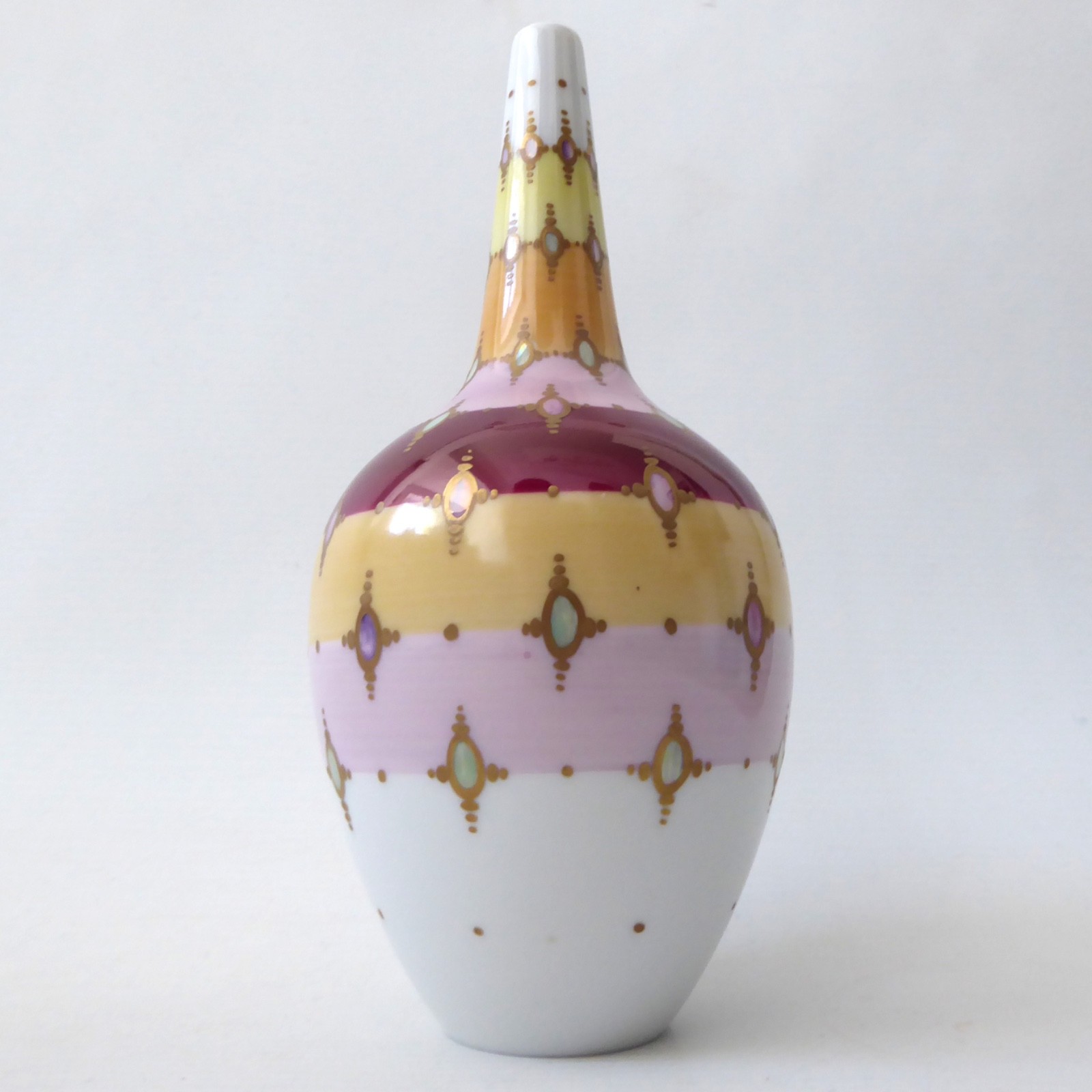 Rosenthal handmalerei porcelain vase, hand decorated. Modernist vintage stripes - Image 3