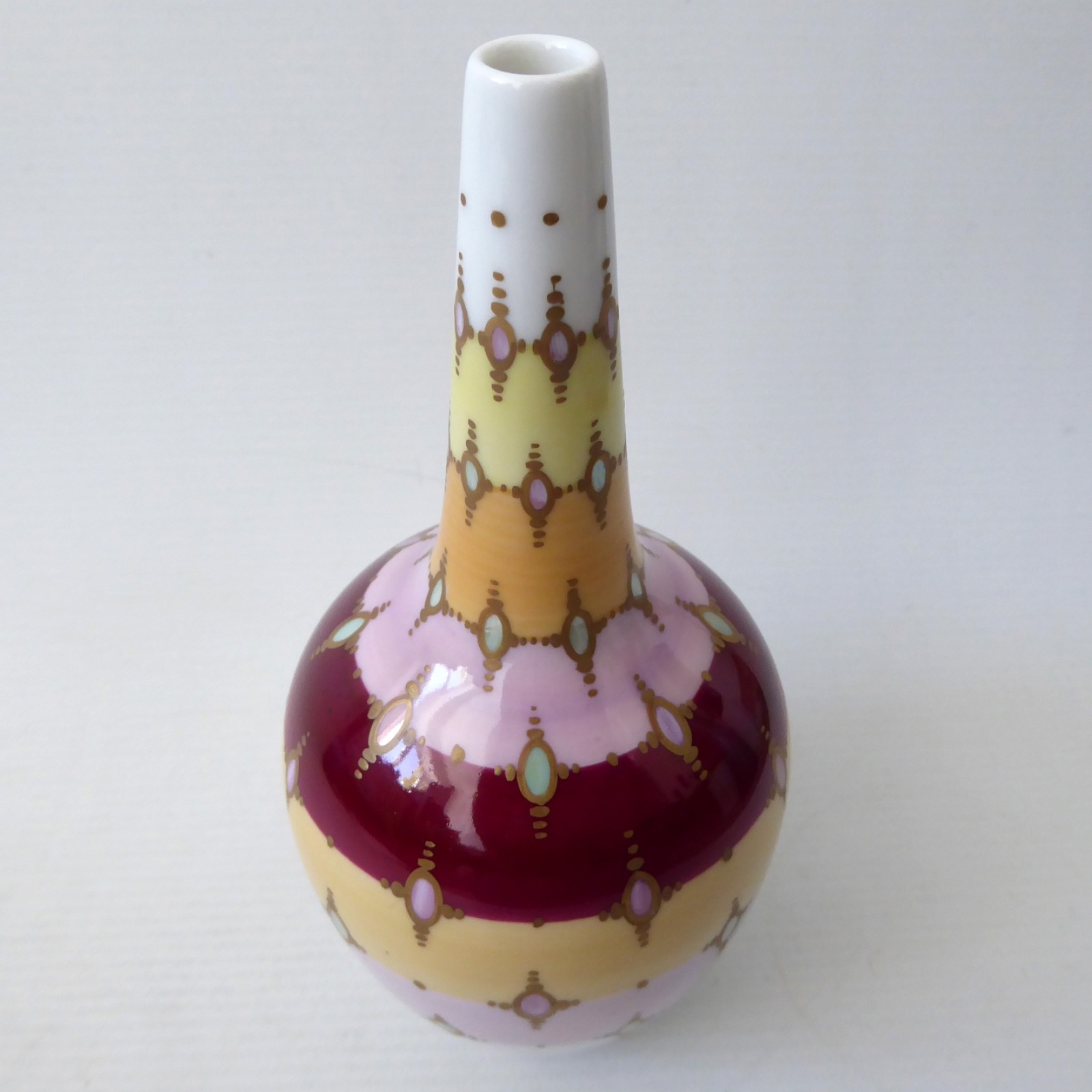 Rosenthal handmalerei porcelain vase, hand decorated. Modernist vintage stripes - Image 4