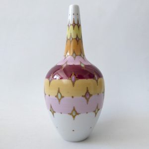 Rosenthal handmalerei porcelain vase, hand decorated. Modernist vintage stripes