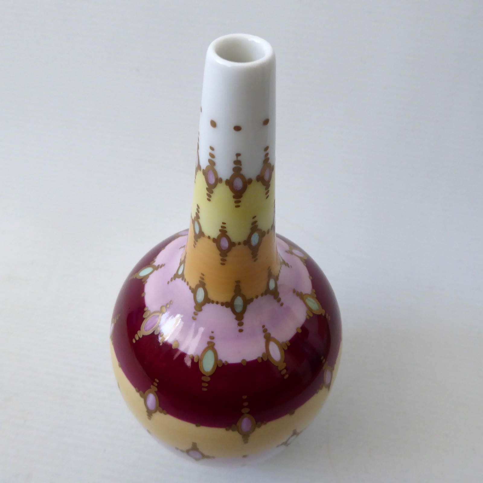 Rosenthal handmalerei porcelain vase, hand decorated. Modernist vintage stripes - Image 5