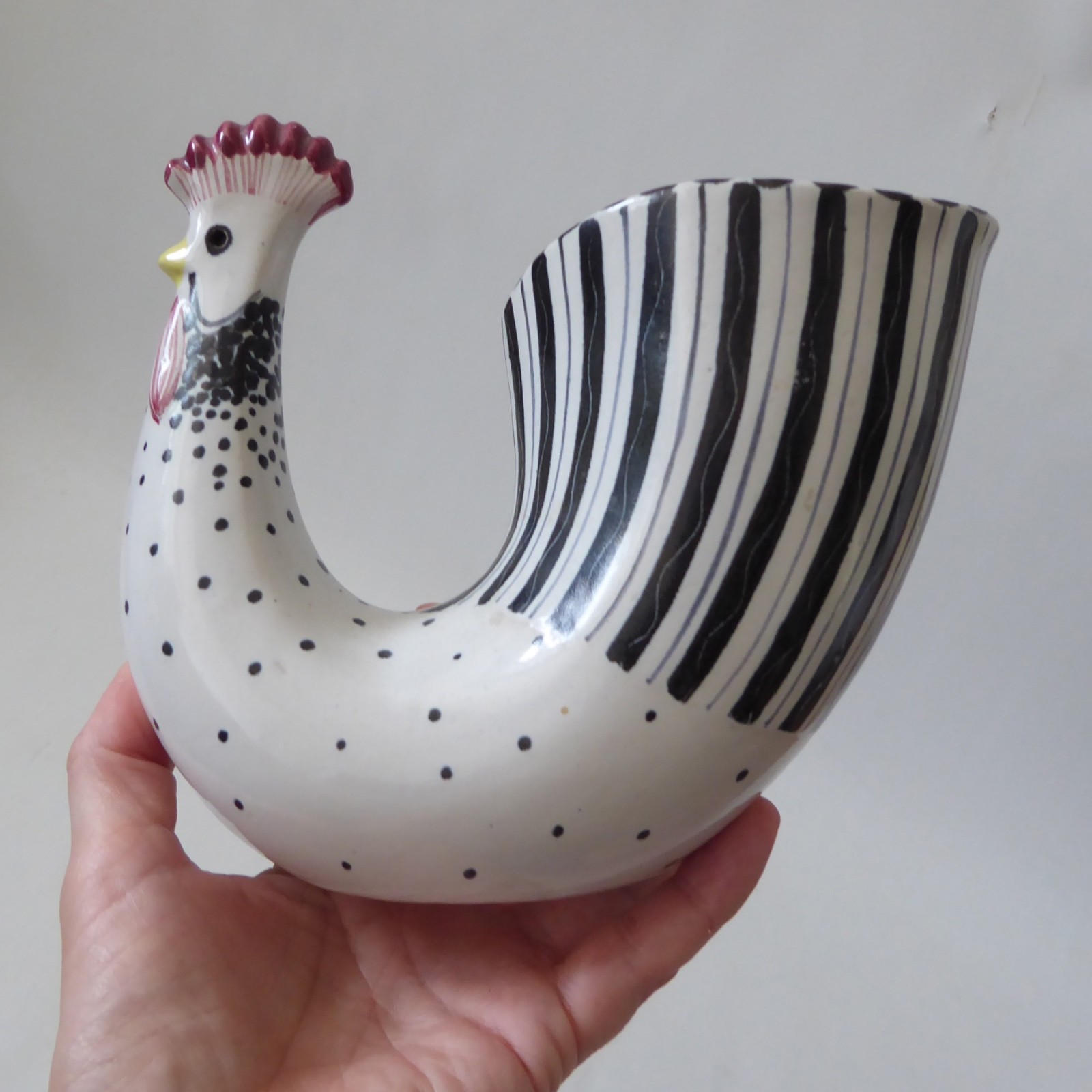 Rye Pottery rare hen/cockerel vase pot sculpture, mid century 1960s David Sharp - Image 11